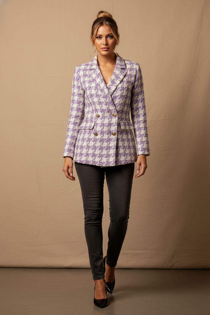 Martha Purple Check Blazer