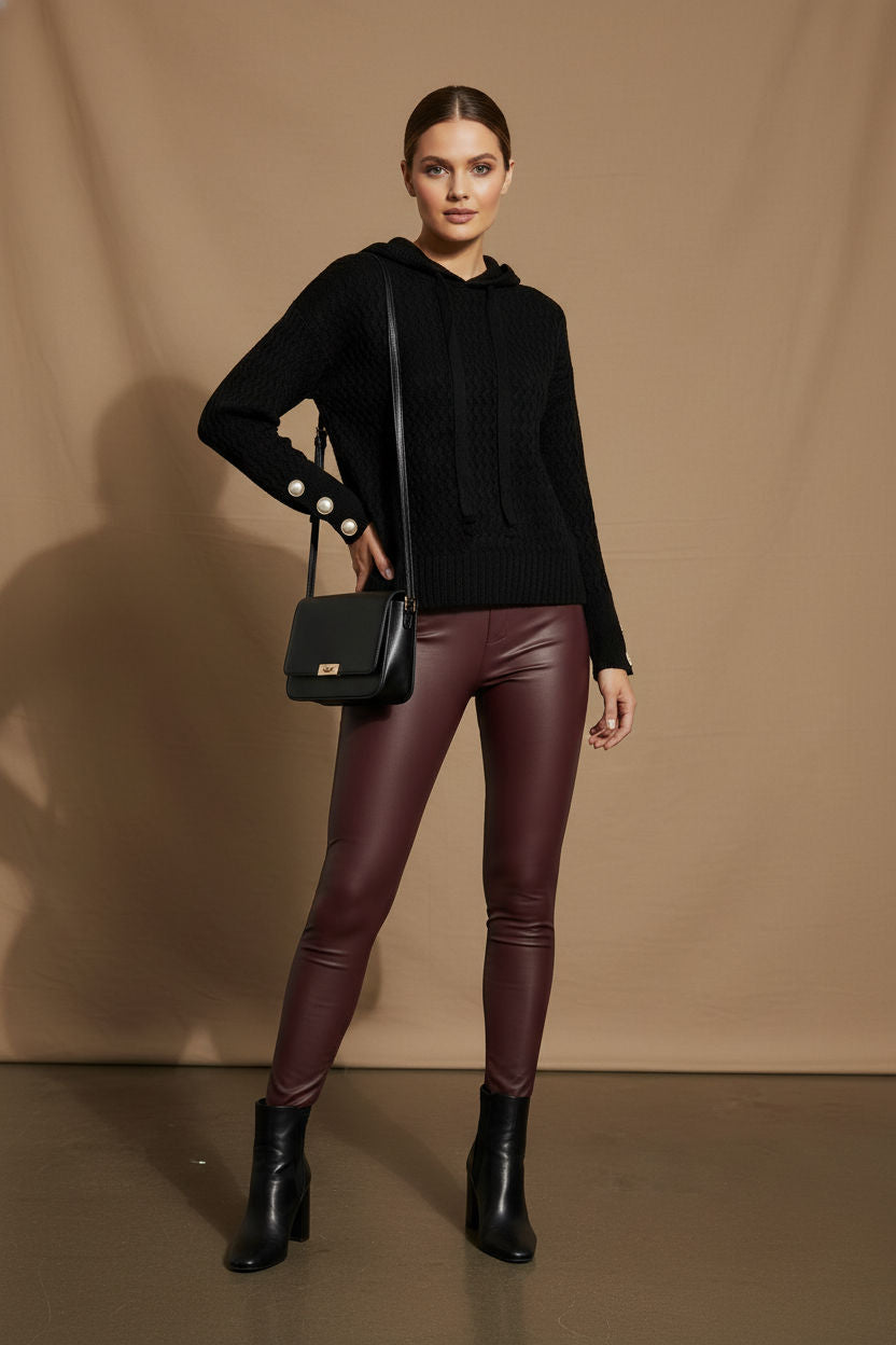 Sonya hooded jumper - Black