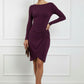 Aoife Long Sleeved Bodycon Dress - Burgundy