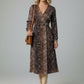 Tina Belted Printed Dress - Brown