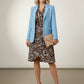 SoniaSingle Breasted Blazer with Gold Button - Sky Blue