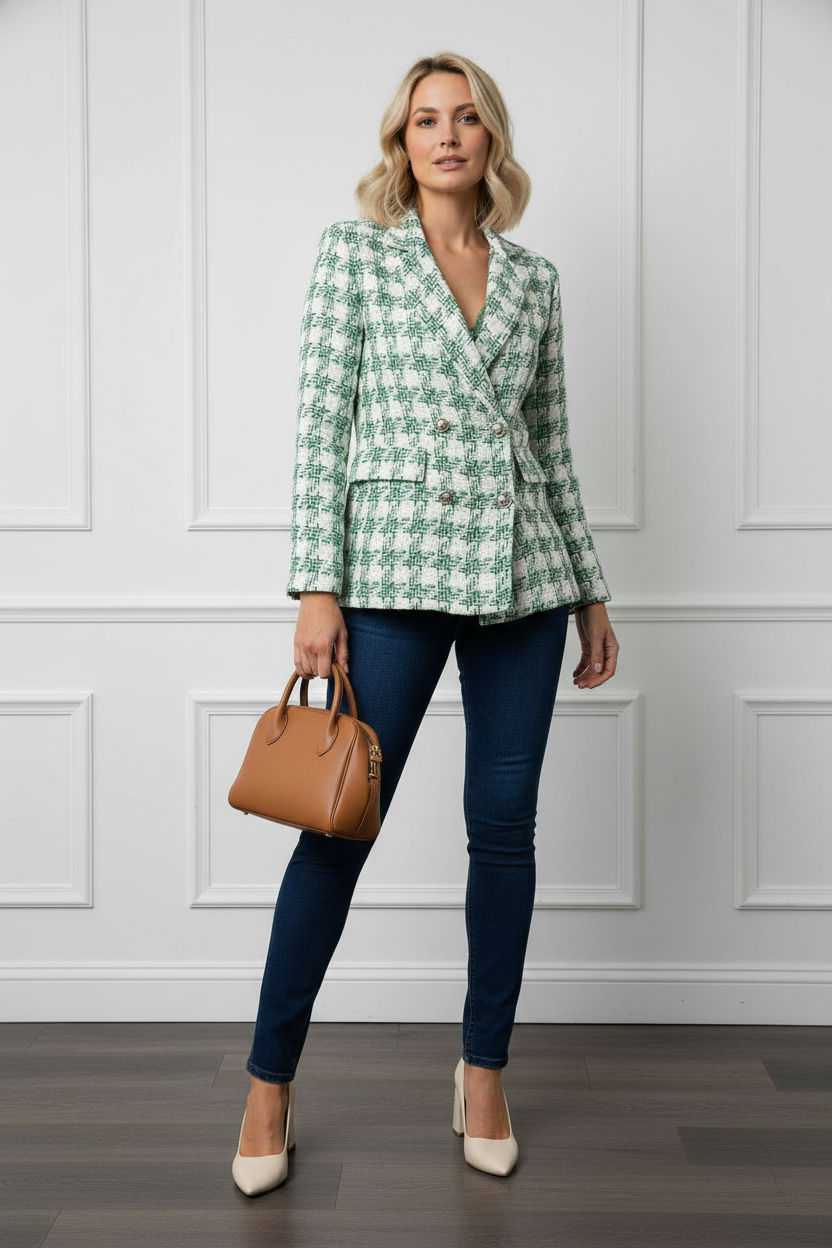 Martha Green Check Blazer
