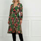 Lunna Ruffle Printed Dress - Green