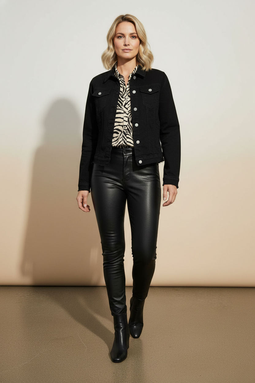 Zoey Black Denim Jacket