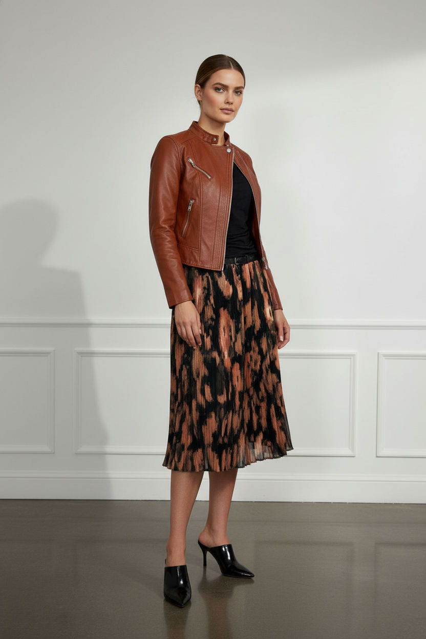 Bia Faux Leather Jacket - Camel