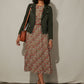 Ely Light Crop Suede Jacket - Dark Green