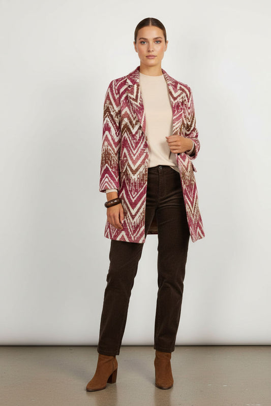 Jessica Printed Oversized Coat - Pink