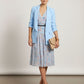 Annie Longline Blazer with Ruched Sleeves - Light Blue