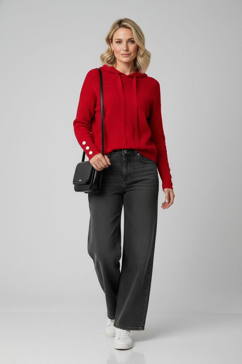 Sonya hooded jumper - Red