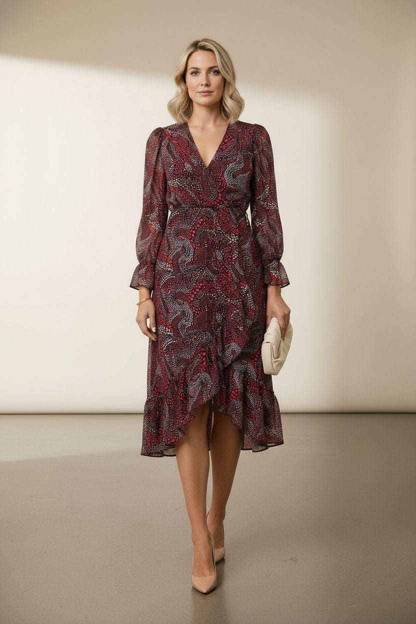 Sheela printed Dress with Ruffle Skirt