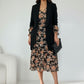 Annie  Longline Blazer with Ruched Sleeves - Black