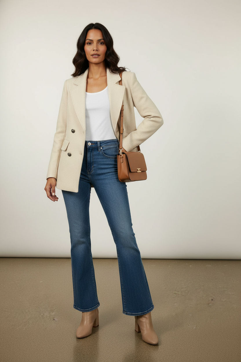 Ciara Button Down Coat - Cream