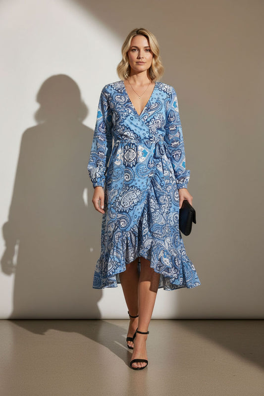 Georgia Blue Paisley Print Dress