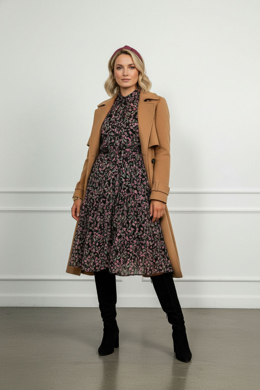Nessa Shirt Style Dress - Black