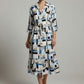 Gail Shirt Style Printed Dress - Blue