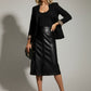 Sinead Black Blazer with Animal Print Details - Black