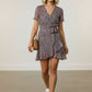 Avril Black Floral Short Wrap Dress