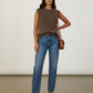 Monica Sleeveless Side Buttons Knit - Brown