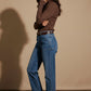 Suzan Long Sleeved Pattern Knit Top - Brown