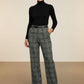 Tailored Check Wool Trousers - Grey