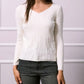 Anne Long Sleeved Pattern Top - Ecru