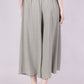 Deborah Wide Leg Capri Pants with Elasticated High Waist - Green