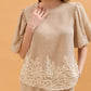 Nadine Balloon Sleeve Linen Top - Beige