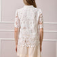 Jessy Buttoned Lace Top - White