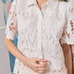 Jessy Buttoned Lace Top - White