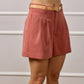 Emma Belted Tailored Shorts - Terracota