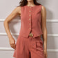 Emma Belted Tailored Shorts - Terracota