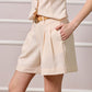 Emma Belted Tailored Shorts - Beige