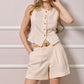 Emma Belted Tailored Shorts - Beige