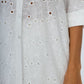 Clara Broderie Button Up Shirt - White