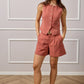 Emma Belted Tailored Shorts - Terracota