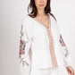 Charlie Embroidered Button Up Blouse - White