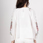 Charlie Embroidered Button Up Blouse - White