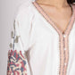 Charlie Embroidered Button Up Blouse - White