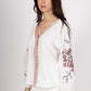 Charlie Embroidered Button Up Blouse - White