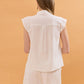 Maya Embroidered Button Up Shirt - Beige