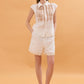 Maya Embroidered Button Up Shirt - Beige