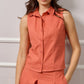 Eva Button Up Gilet - Terracota