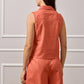 Eva Button Up Gilet - Terracota