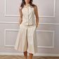 Eva Button Up Gilet - Beige