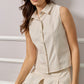 Eva Button Up Gilet - Beige