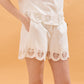 Mabel Shorts with Embroidered Details - Beige
