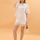 Mabel Shorts with Embroidered Details - Beige