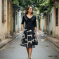 Jess Printed Skirt - Black