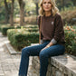 Aoife Knit Sweater with Check Prints - Choco Brown