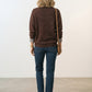 Aoife Knit Sweater with Check Prints - Choco Brown
